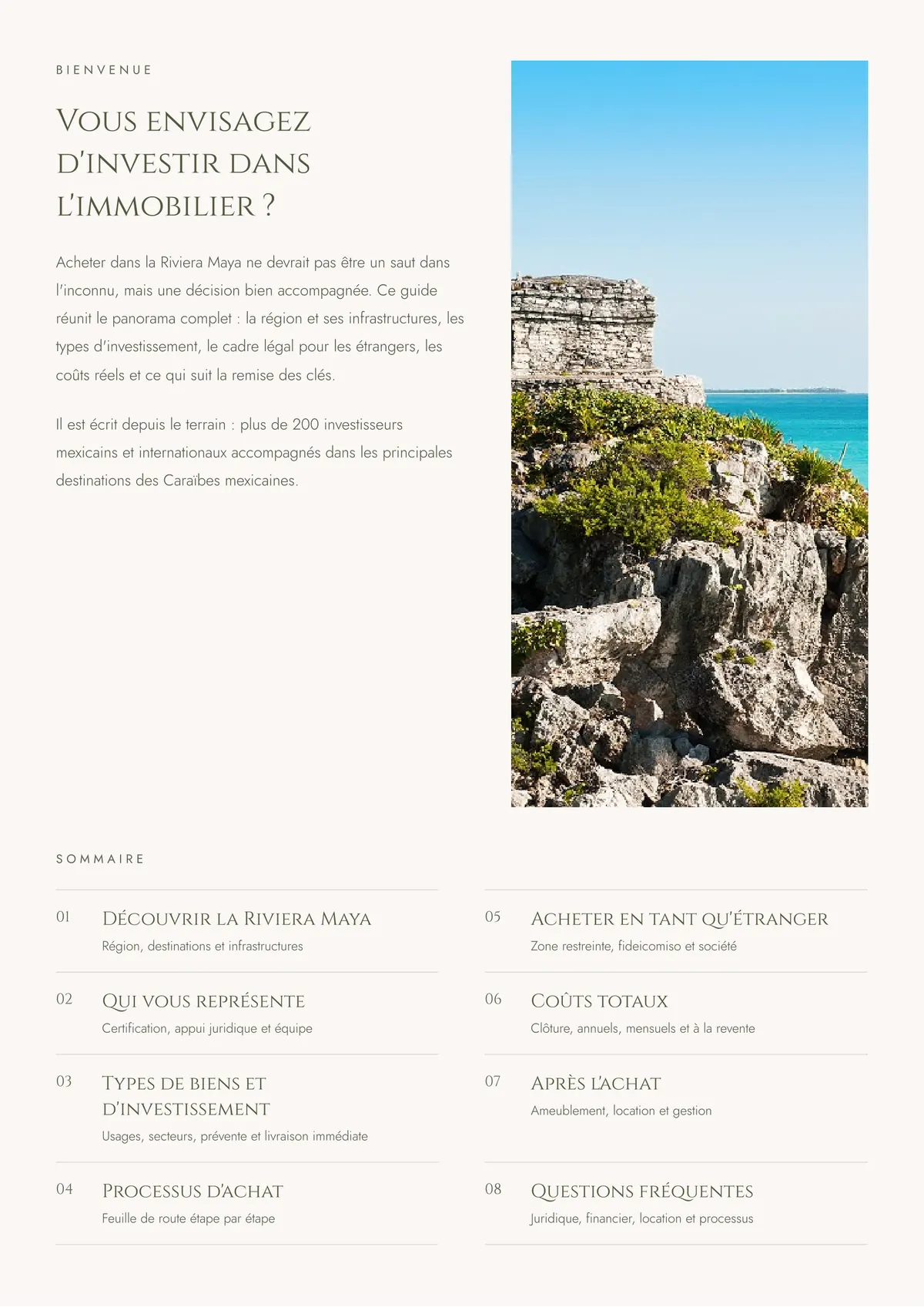 Guide d'investissement Riviera Maya, page 2 sur 15