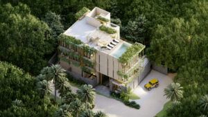 Gold Garden Tulum Vista aerea proyecto de 12 unidades