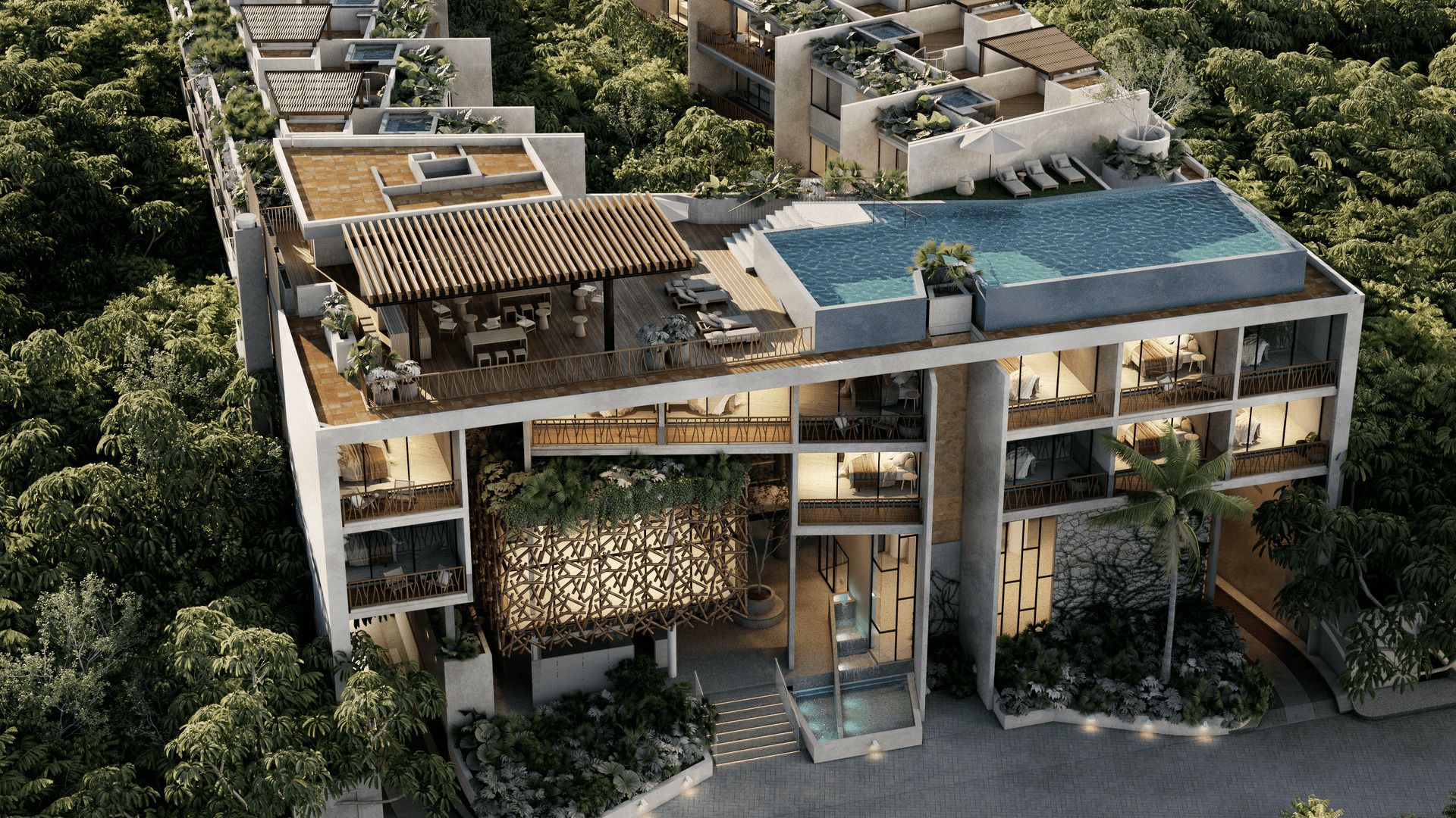 Waye Tulum vista aerea fachada desarrollo inmobiliario