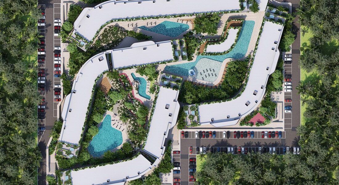Planta Conjunto Edificios y estacionamientos