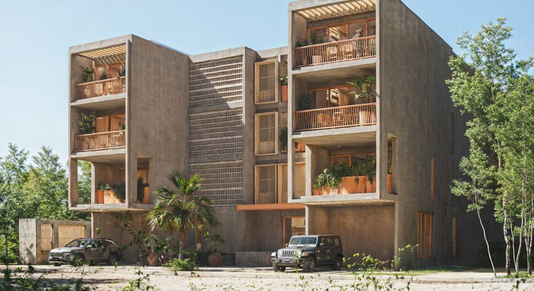 Fachada calle - MARANTA, Bahia Soliman 1 - departamentos frente al mar en Tulum
