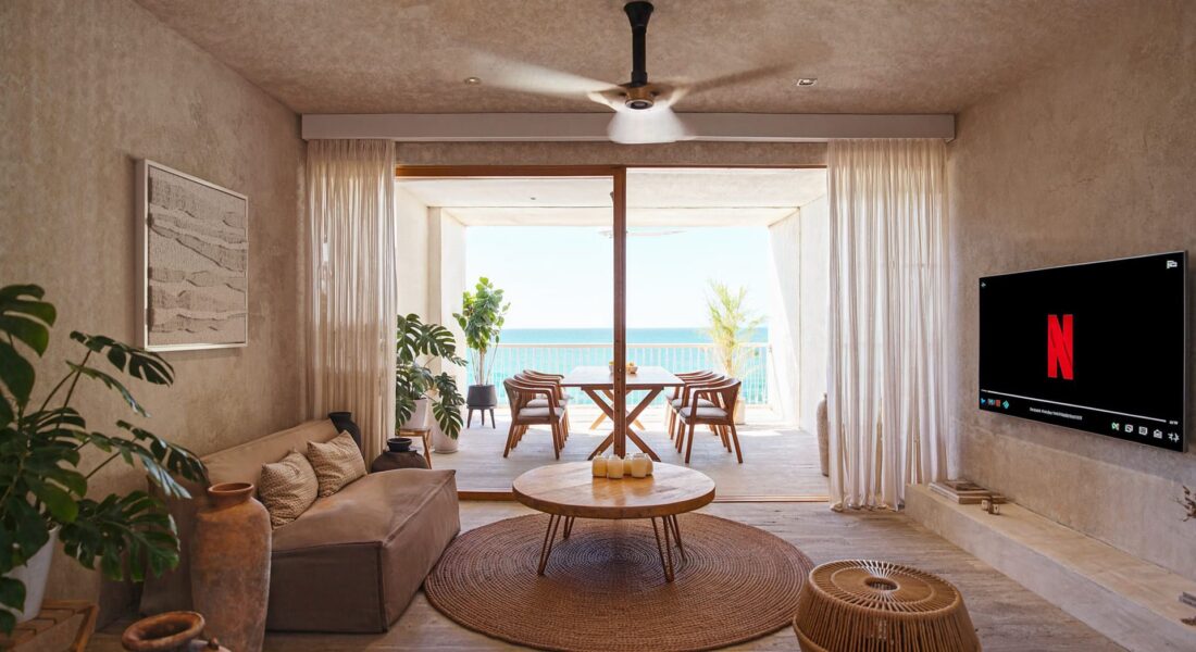 Sala vista mar - MARANTA, Bahia Soliman - departamentos frente al mar en Tulum