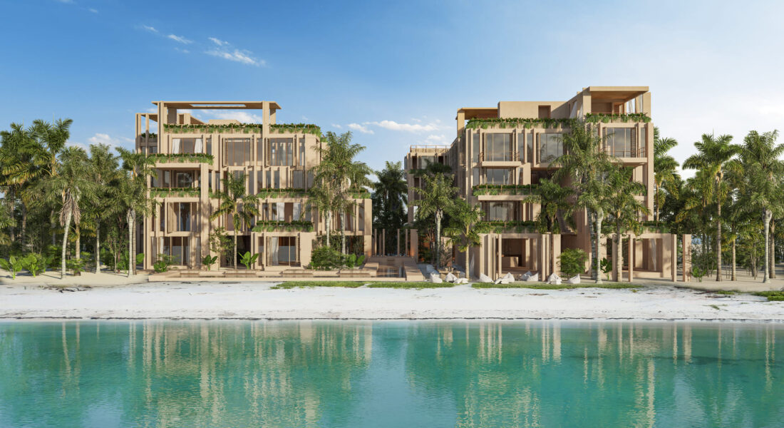 Fachada Cuatro vientos beachfront bahia tankah tulum