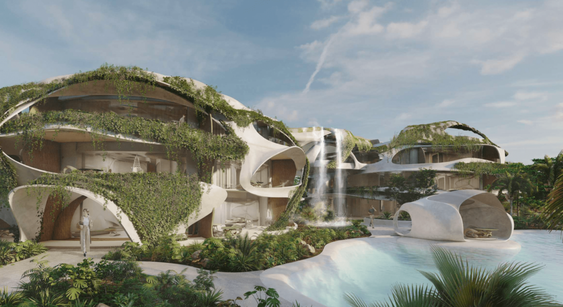 Fachada Azulik cascada residences tulum